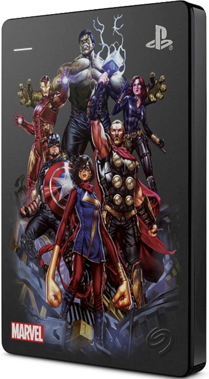 Seagate Game Drive for PS4 Marvel's Avengers LE - Avengers Assemble 2TB External Hard Drive - USB 3.0, Metallic Gray, Officially Licensed Compatibility with PS4 (STGD2000104)