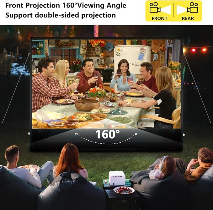 Inflatable Projector Screen I Air-Tight No-Blower Design,Made from TPU Tarpaulin, 120 inch (Equivalent to 16ft) for Indoor & Outdoor Use Backyard, Pool, Party, Camping, Movie Night Parties