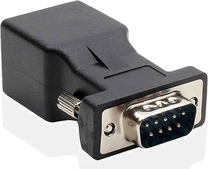 DB9 RS232 COM Male Port to RJ45 Female Connector Card DB9 Serial Port Extender to LAN CAT5 CAT6 RJ45 Network Ethernet Cable Adapter
