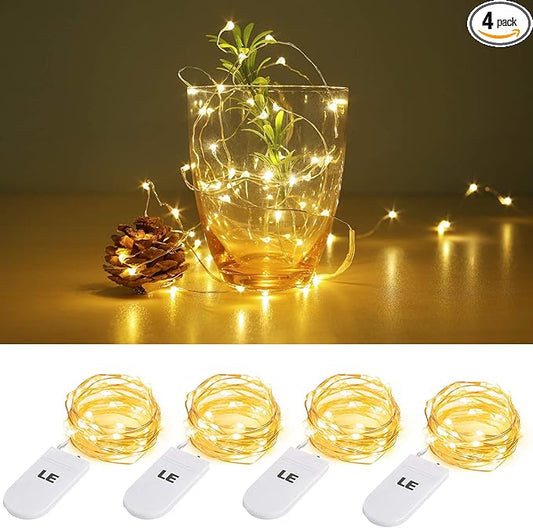 Lighting EVER Fairy Lights Battery Operated 20 LED Mini String Lights, Waterproof Small Pixie Lights for Mason Jars, Crafts, DIY Decorations, Wedding Party Centerpieces, Bedroom Christmas Décor