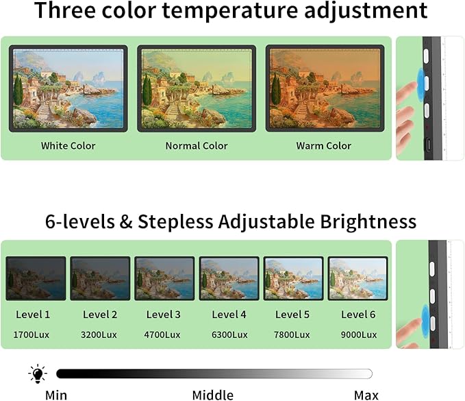 Phylosal Rechargeable A4 LED Light Pad for Diamond Painting, Ultra-Thin Magnetic Tracing Light Box for Drawing, Diamond Art Light Board with Side Button, Super Bright Light Table for Sketching (Black)