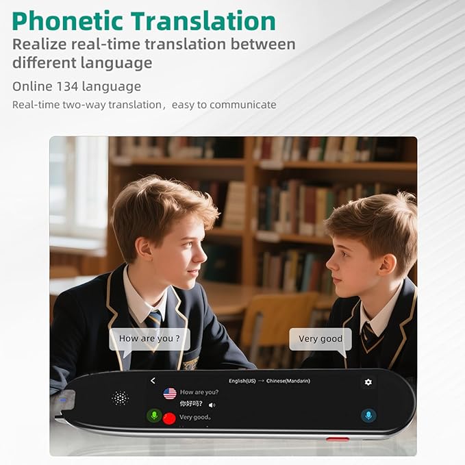 Translation Pen, Reading Pen for Student & Adults, Assistive Tool for Dyslexia & Scan Reader Pen OCR Digital Pen Reader, Reading Support & Language Learners, Translator Pen for 134+ Languages