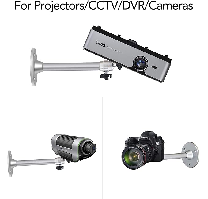 Drsn Mini Ceiling Projector Mount - for Projectors CCTV DVR Cameras - Compatible with QKK, VANKYO,DR.J, DBPOWER - Length 175mm/6.88in Silver