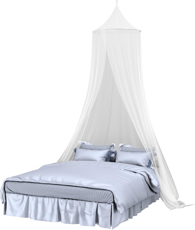 Trademark Global Mosquito Repelling Net for Beds, Hammocks, and Cribs - Insect Protection Hanging Canopy for Camping with Large Screen Opening by Lavish Home - 75-31215 , White