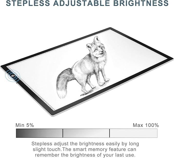 LitEnergy A2 LED Copy Board Light Tracing Box, Ultra-Thin Adjustable Artcraft LED Trace Light Pad for Tattoo Drawing, Streaming, Sketching, Animation, Stenciling