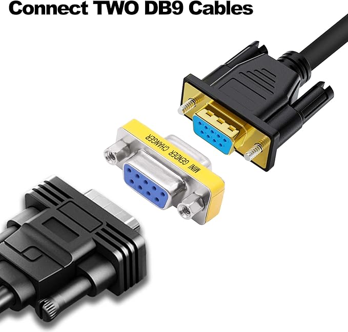 DB9 Gender Changer Solderless Connector Male to Female Adapter Mini RS232 D-SUB 9 Pin Serial Cable Coupler-4pcs