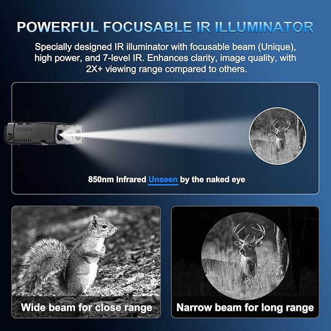 Night Vision Goggles, True 4K Night Vision Binoculars, Built-in Powerful Focusable IR, 6000mAh Rechargeable Battery, Super Large Display, Long Viewing Range, Free 64GB Card (Black 4k Pro)
