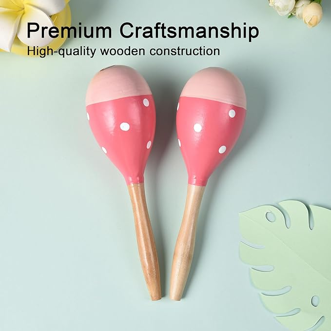 Maracas for Adults Kids Babies, Wooden Maracas Shaker Musical Instrument