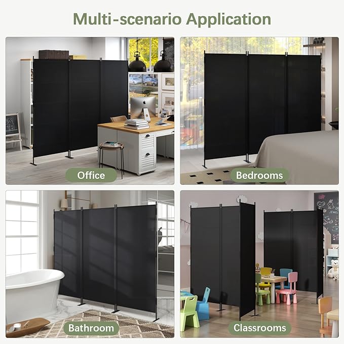 JAXPETY 2PCS Room Divider Panel 6ft Tall Privacy Screen for Room Separation, Folding and Portable Office Wall Dividers 88" W x 73" H
