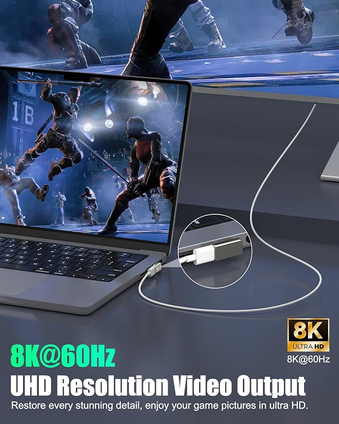 MoKo 240W USB C Magnetic Adapter 2Pack, Right Angle Magnetic Breakaway USB C Adapter with Fast Charge USB4 40Gbps 8K 60Hz Video for Thunderbolt 3/4, MacBook Pro/Air/ROG Ally/Steam Deck/PS5 PSVR2, Flat