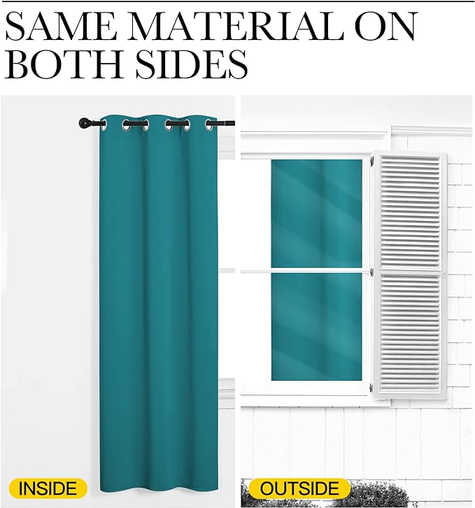 NICETOWN Closet Curtain for Bedroom Privacy, Faux Folding Accordion Doors, Blackout Noise Reducing Divider Curtains for Doorway Laundry Room Bifold Door (1 Panel, 5ft Wide x 9ft Long, Peacock Blue)