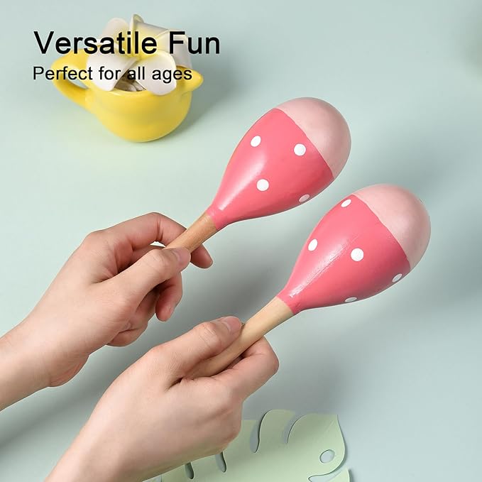 Maracas for Adults Kids Babies, Wooden Maracas Shaker Musical Instrument