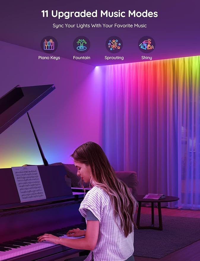 Govee RGBIC LED Strip Lights, 65.6ft Smart LED Lights for Bedroom, Bluetooth LED Strip Lights APP Control, DIY Multiple Colors on One Line, Color Changing LED Lights for Home Decor, 2 Rolls of 32.8ft