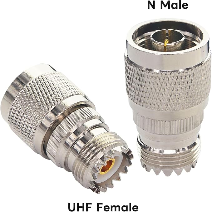 Boobrie N Male to UHF Female SO-239 Connector SO239 Jack to N-Type RF Coaxial Coax Cable Adapter for Antenna/Wireless LAN Device/WiFi/Radio/Coaxial Extension Cable Pack of 2