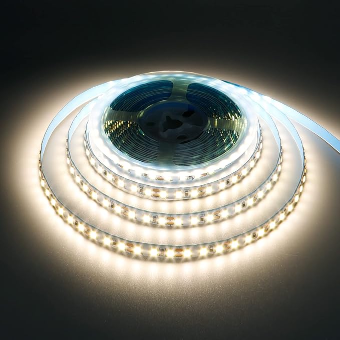 12V 5M/16.4ft LED Strip Light Natural White 4000K 600LEDs Flexible SMD2835 High Brightness No-Waterproof IP20 LED Tape Lights for Bedroom Kitchen Party etc(No Power Supply)