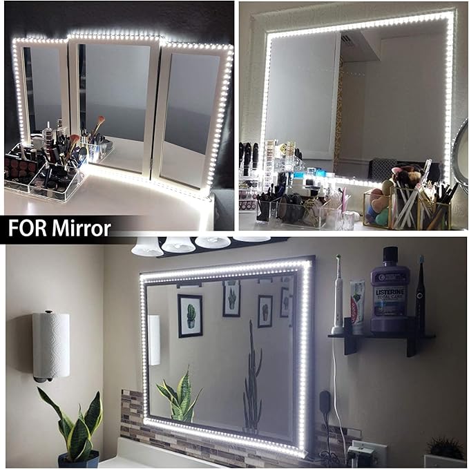 MYPLUS LED Strip Lights White, 16.4ft Daylight White 6000K LED Tape Lights with Dimmable 700 Lumen and 300 LEDs Bright Flexible Led Light Strip for Vanity Mirror,Under Cabinet,Kitchen,Bedroom