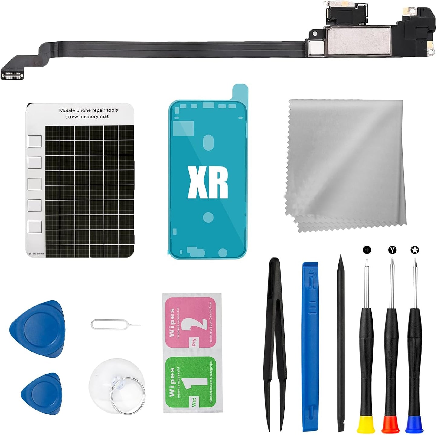 iPhone XR Earpiece Speaker Replacement, Proximity Sensor Flex Cable with Repair Kits for iPhone XR