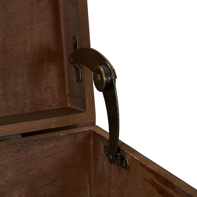 Household Essentials Wooden Arch Trunk Storage Chest, Small, Brown