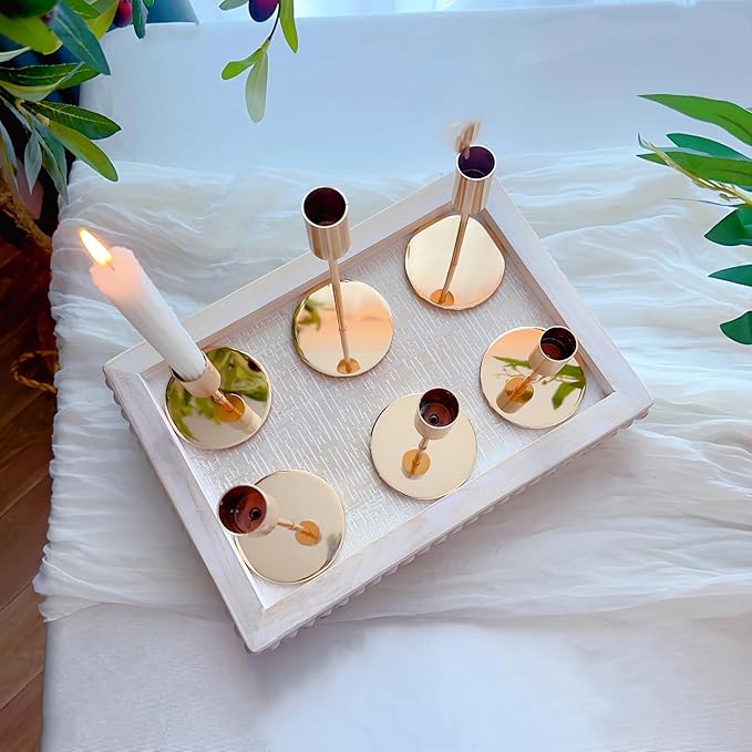 Gold Taper Candlestick Holders,Taper Candle Holders Set of 15,Metal Taper Candle Sticks Stand Holders,Modern Decorative Candle Holders for Wedding Certerpieces,Festive, Mantel,Home,Party