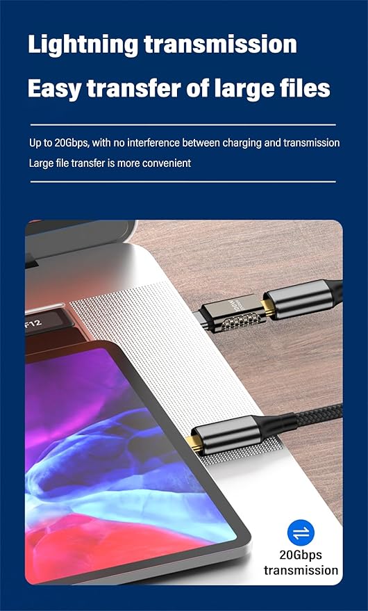 2 pcs Type-C to C Adapter，USB-C Male to Female Supports 20Gbps 4K/8K Audio and Video，100W Power convertor Extender for Laptop Charging, Mobile Phone, Tablet Data Transmission (Straight)