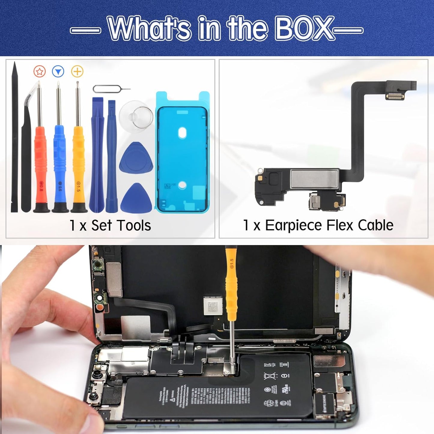 Earpiece Speaker for iPhone 11 Pro, Ear Speaker Replacement for iPhone 11 Pro Speaker Assembly with Light Proximity