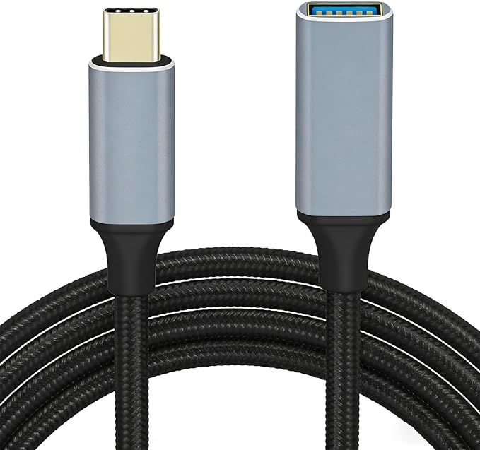 USB 3.0 to USB C Adapter, 1M/3.3FT Type-C Male to USB-A Female Converter, Type-C OTG Braided Cable Connector with Phone/Laptop/Tablet/Switch/Keyboards/Game Controllers/Printers