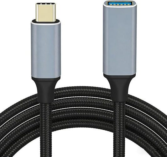 USB 3.0 to USB C Adapter, 1M/3.3FT Type-C Male to USB-A Female Converter, Type-C OTG Braided Cable Connector with Phone/Laptop/Tablet/Switch/Keyboards/Game Controllers/Printers