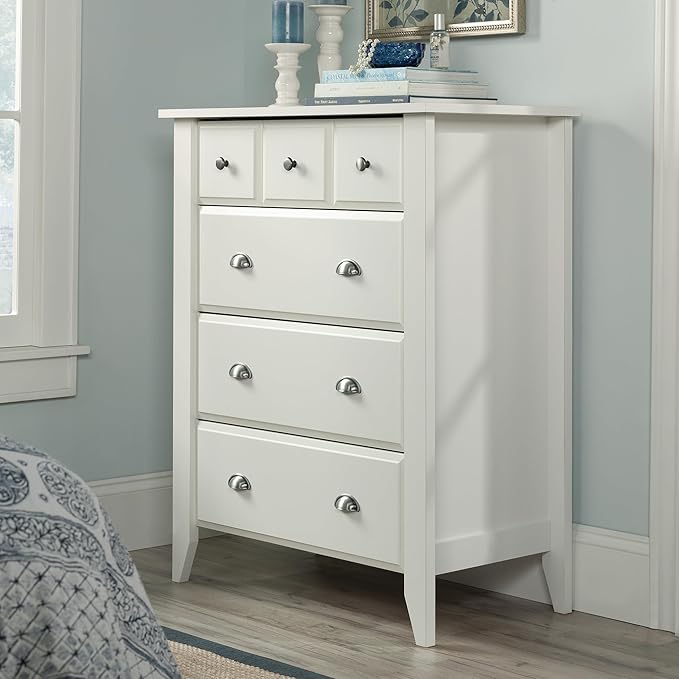 Sauder Shoal Creek Bedroom 4-Drawer Chest, in Soft White finish