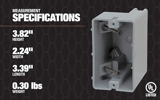 Southwire Southwire MSB1G One Gang Device Box with Depth Adjustable; Heavy Duty 42lb; Gray
