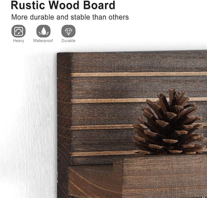 Decorative Key Holder for Wall with Shelf, Entryway Shelf with Hooks Holds Leashes, Jackets and Glasses – Sturdy Wood Keyholder Entrance Hanger with Mounting Hardware (Brown, Medium)