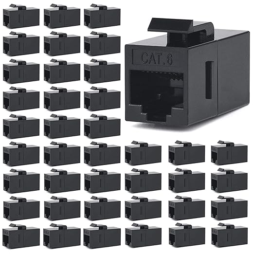 40 Pack Ethernet Coupler RJ45 Keystone Network Coupler Cat6 Cat5e Cat5 Keystone Jack Female to Female