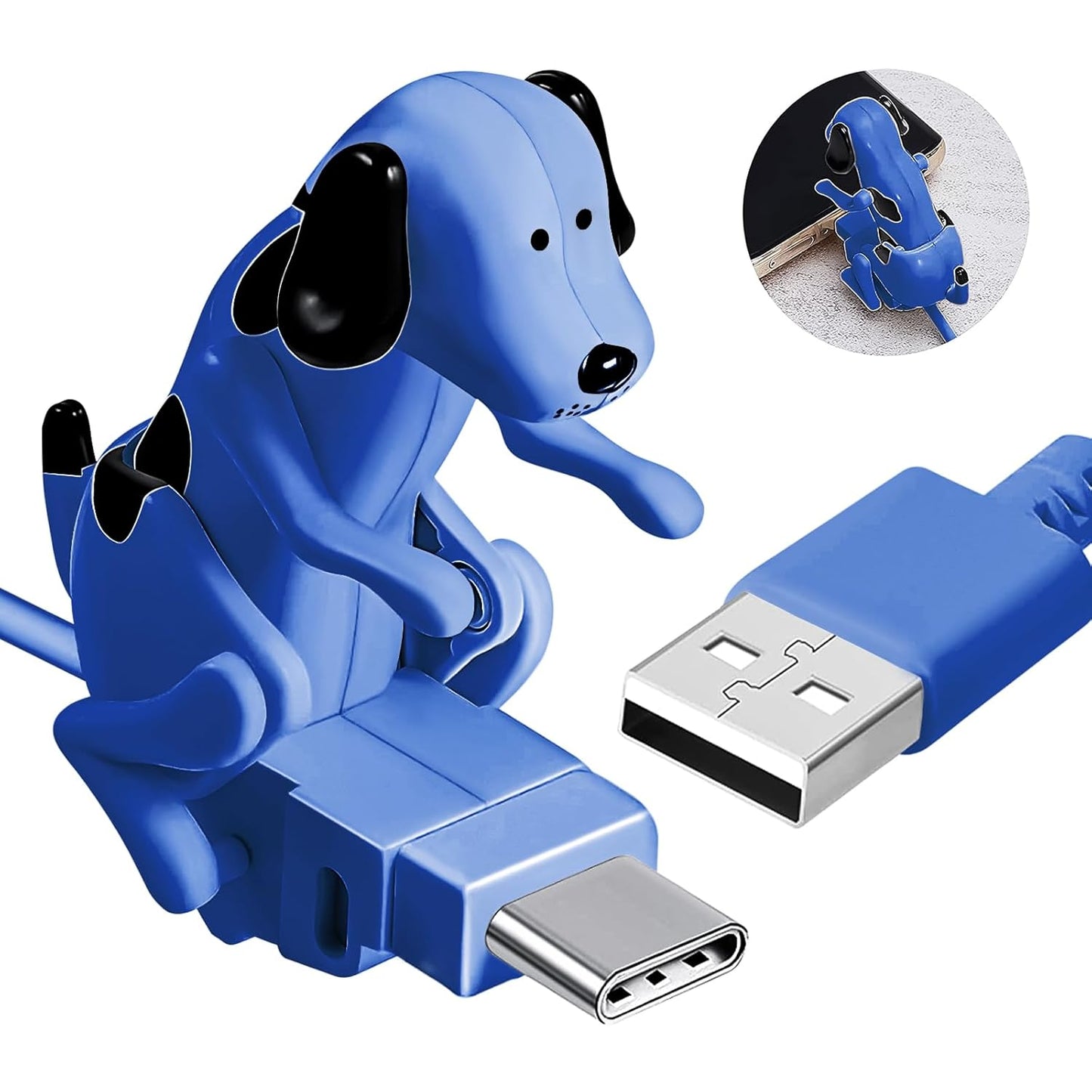 Funny Dog Fast Charger Cable, Portable Stray Dog Charging Cable, Dog Toy Smartphone USB Cable Charger for iPhone Type-C