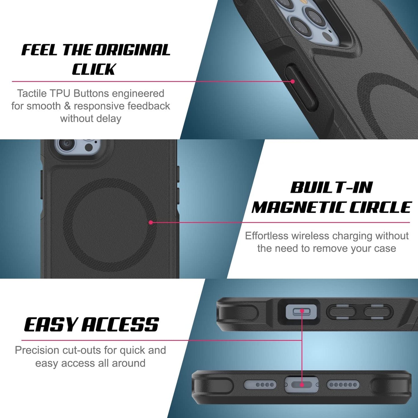 PunkCase for iPhone 13 Pro Case [Spartan 2.0], Clear Rugged Heavy Duty Cover with Tempered Glass Protector