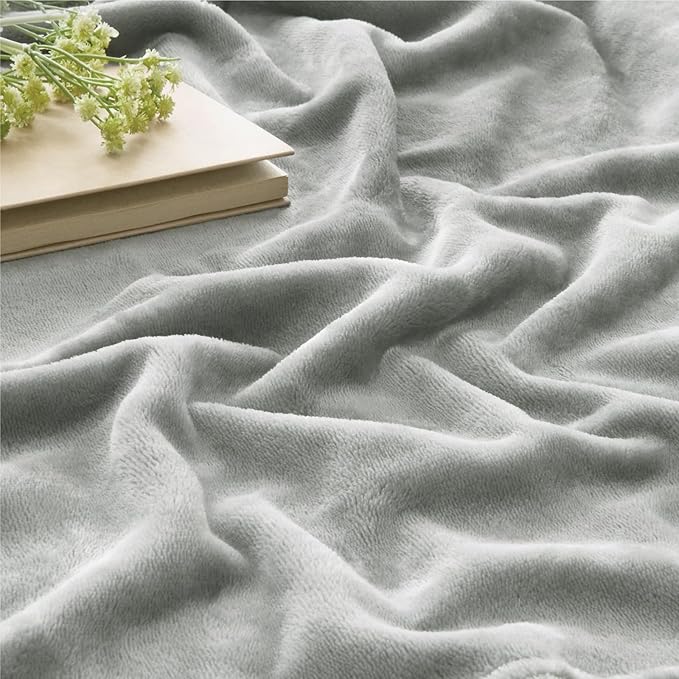 BEDELITE Fleece Blanket Light Grey Throw Blankets for Couch & Bed, Luxury Plush Cozy Fuzzy 50x70 inches, Super Soft Warm Lightweight Throw for Travel Camping