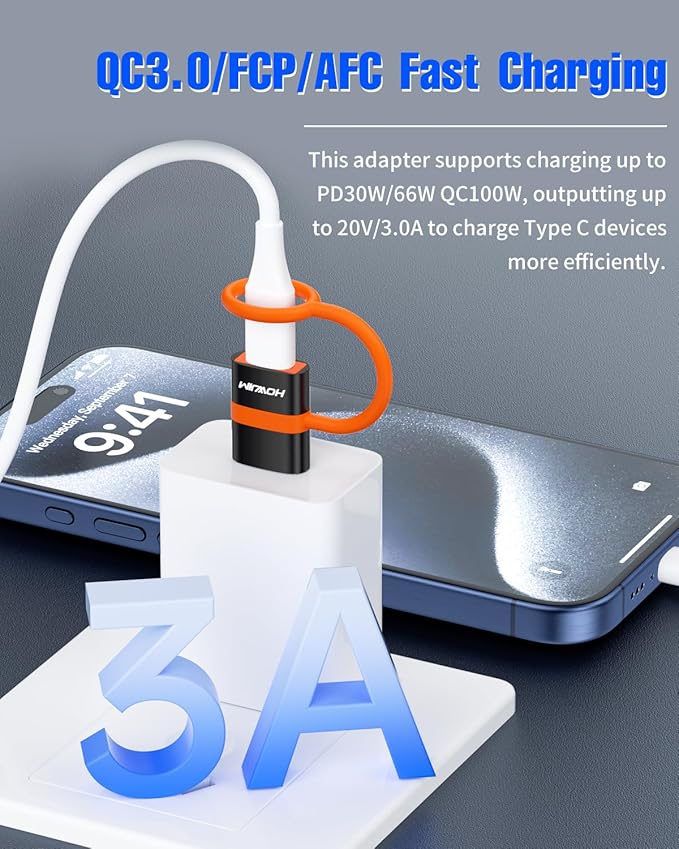 USB to USB C Adapter 2 Pack,5Gbps USB C Female to USB 3.0 Male OTG Adapter,Fast Charging Type C Charge Converter for M-acBook,Phone 15 16 17,Pad,A-ppleWatch,A-irpods,G-alaxy,Anti-lost Loop Black
