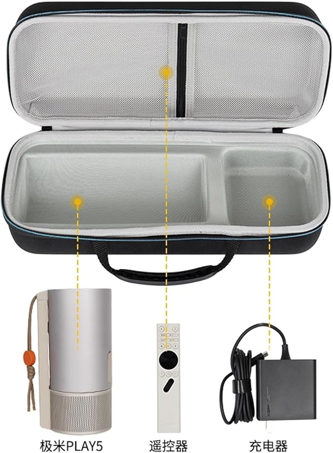 Carrying Case for XGIMI MoGo 3 Pro 2024 Portable Projector,Hard Travel Case Cover Storage Bag Protector for XGIMI MoGo 3 Wall Charger,Remote,Accessories,Black