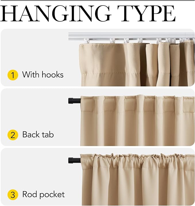 NICETOWN Sliding Door Curtain & Adjustable Ceiling Track Set, W100 xL84 Room Divider Curtain for Office/Hospital Privacy Protection, Thermal Insulated Room Darkning Drape, 1 Panel, Biscotti Beige