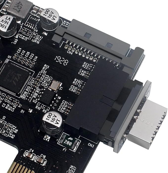 USB 3.0 19-Pin to Type-E Motherboard Header Adapter, Internal Connector for PC Mainboard, Black