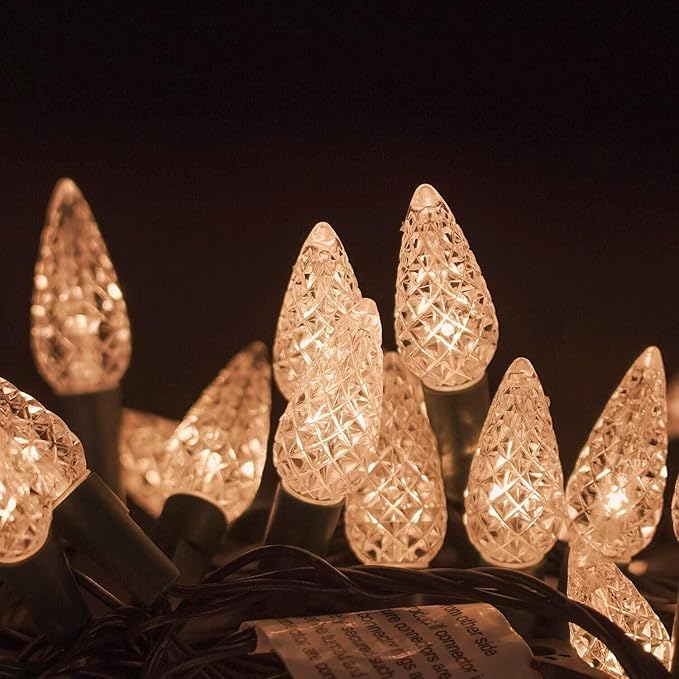 Twinkle Star C6 Christmas String Lights, 50 LED 17ft Battery Operated Fairy Lights with 8 Lighting Modes, Indoor Outdoor Waterproof Lights for Patio Garden Party Wedding X-mas Decoration, Warm White