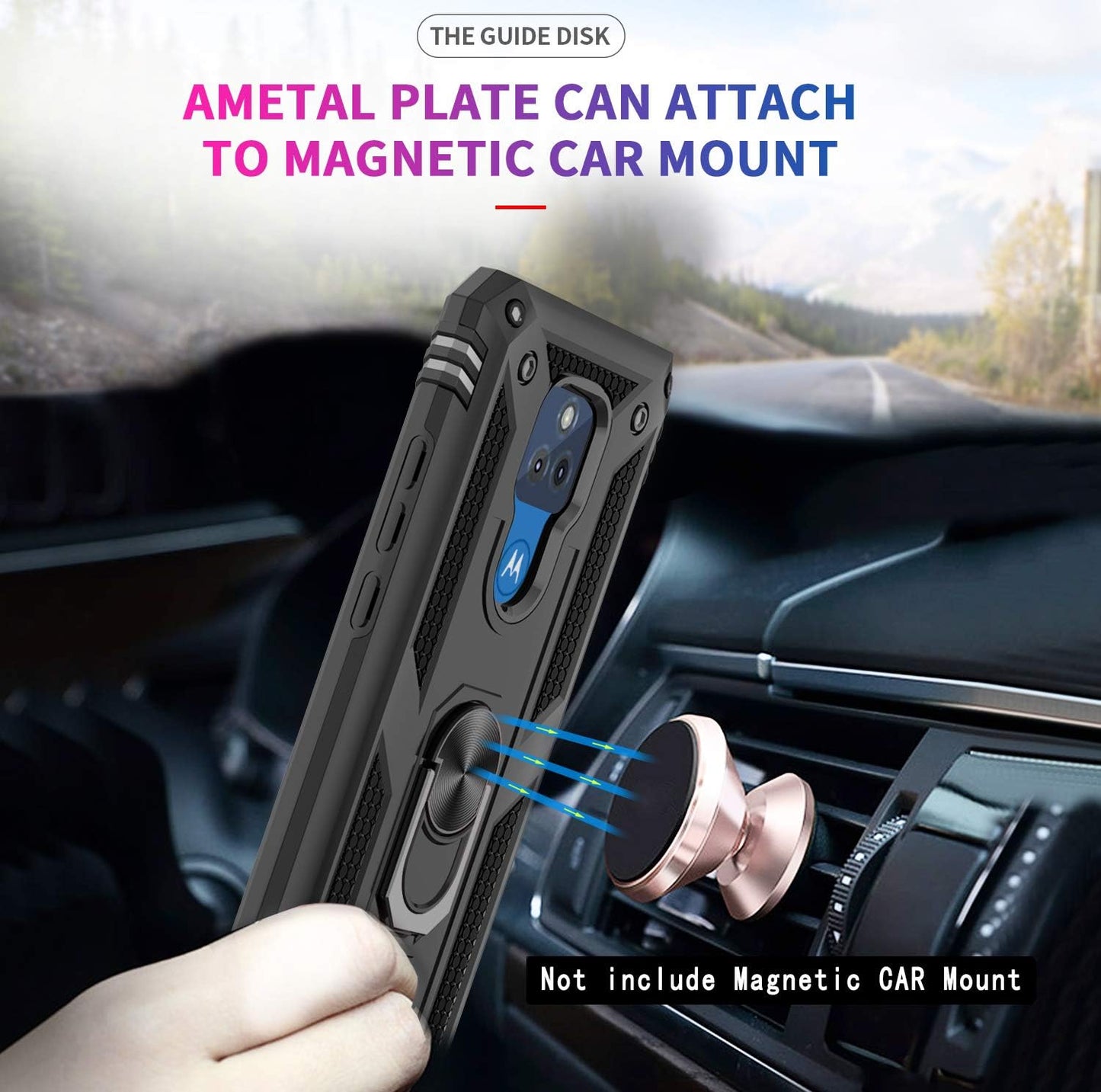 LeYi Moto G Play 2021 Case with 2 Pack Tempered Glass Screen Protector, Military-Grade Protective Cover with Kickstand