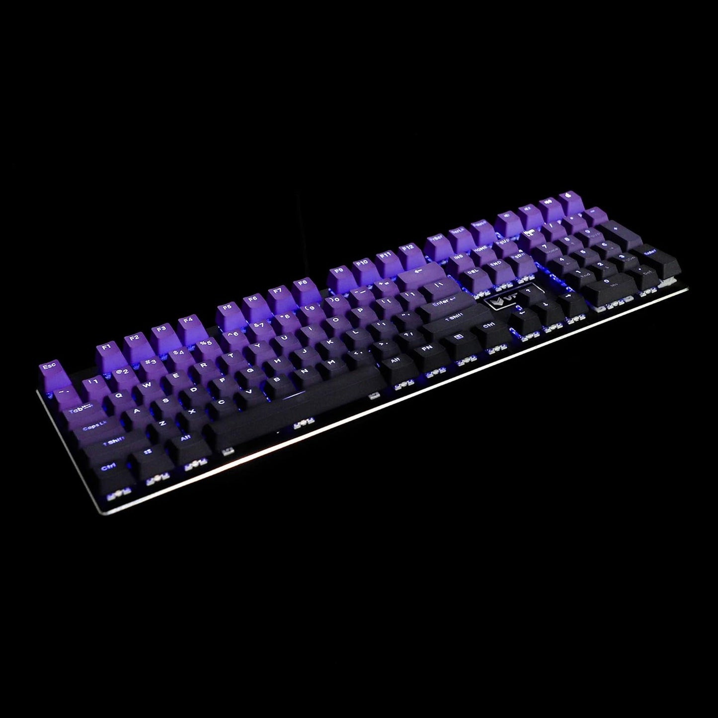 YMDK Double Shot 108 Dyed PBT Shine Through OEM Profile Keycap for MX Switches Mechanical Keyboard (Purple Gradient)
