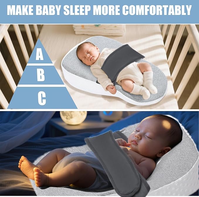 Pillow for Sleeping/Feeding, Soft Cotton Cover, Bedroom, Playrooms, Stroller, Crib, Detachable