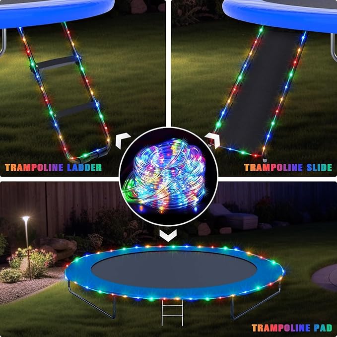 JMEXSUSS 100 LED Christmas Lights Battery Operated Rope Lights Outdoor Waterproof, 33 ft 8 Modes Battery Powered String Lights with Remote for Car Tree Christmas Decor (Multicolor)