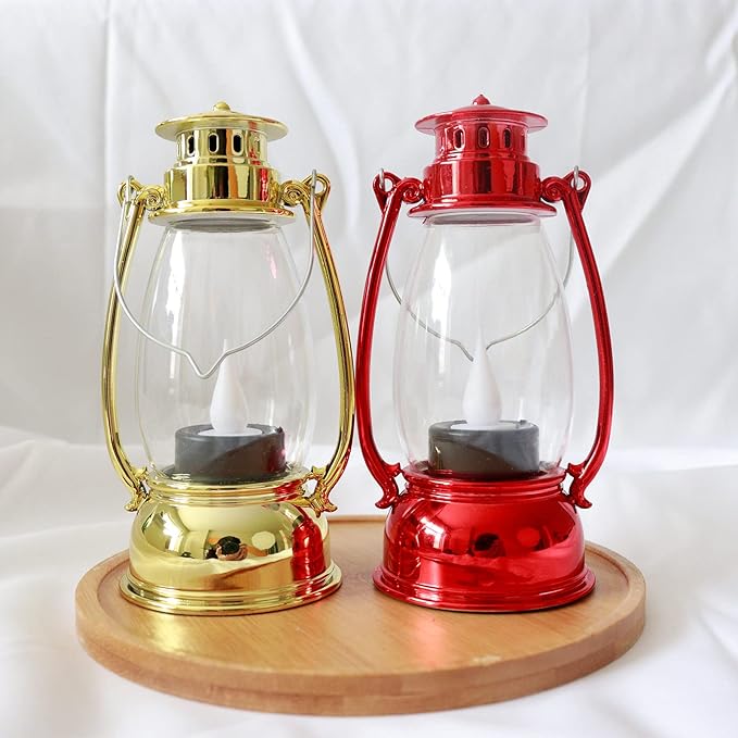 (6 Pcs-5.1in) Mini Red Lanterns for Christmas Decor, Lightweight Portable Small LED Lanterns Decorative Indoor & Outdoor Hanging Ornaments for Weddings Party Halloween Classroom Decorations