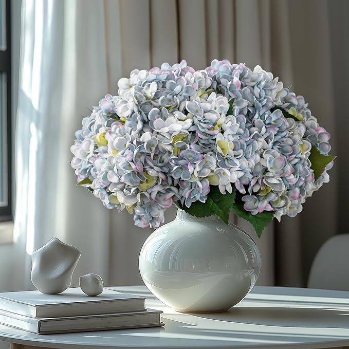 10PCS Faux Hydrangea Flower Hydrangea Artificial Flowers Hydrangea Bouquet Faux Flower Table Centerpieces for Home Wedding Bridal Bouquet Office Party DIY Floral Decor