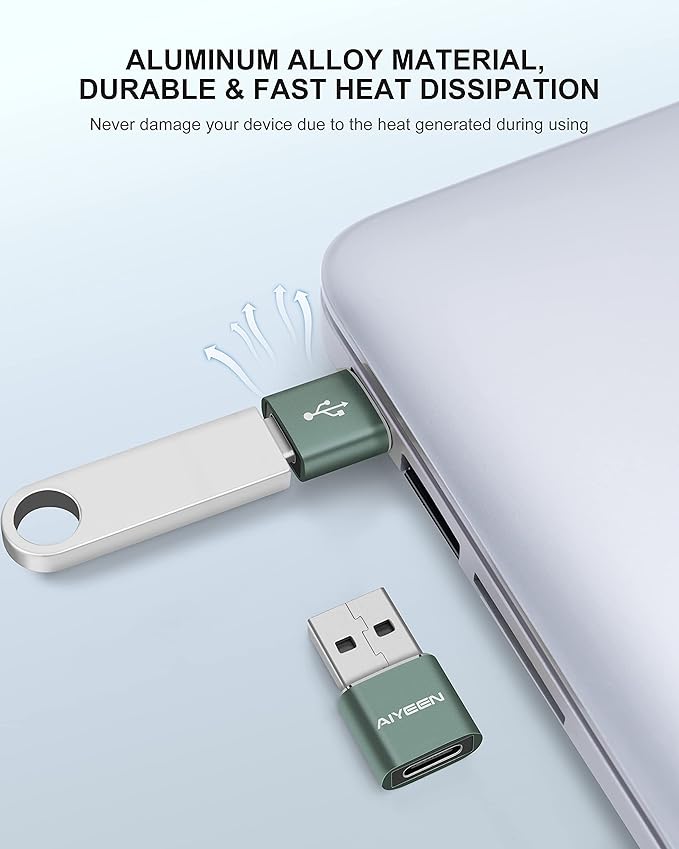 Upgraded USB C Female to USB A Male Adapter,Type C to USB A Charger Cable Converter for Apple iWatch 7 AirPods,MacBook,iPhone 12 13 14 15 Series,iPad mini 6,Samsung Galaxy S20 S21 S22 (3Pack DG)