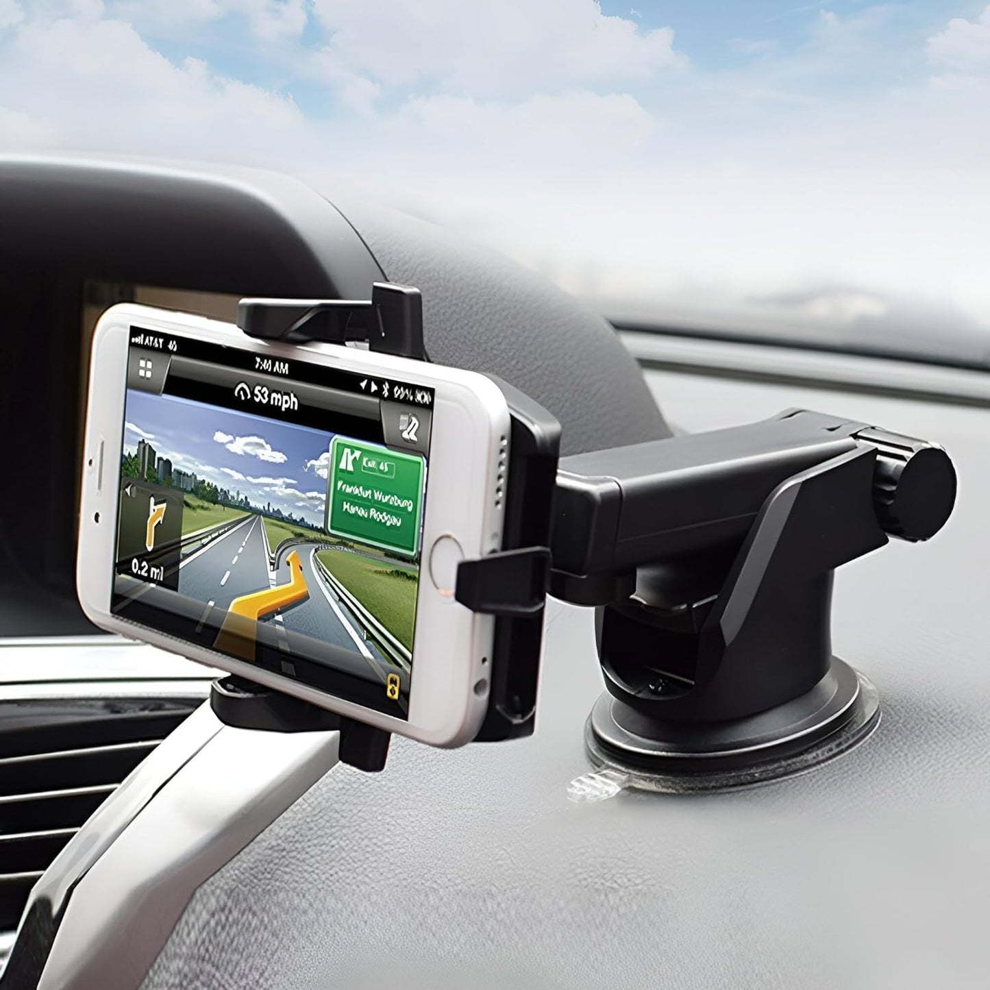 Phone Holders for Car Windshield/Dashboard, One Touch Technology Phone Stand, Universal Cradle for Smartphones