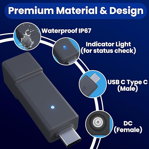 Starlink Mini Cable Adapter, USB C to DC Adapter Power Cable Adapter for Starlink Mini, USB C Male to DC Female for Power Cord Work with 20V/65W, 20V/100W, 28V/140W PD Power Source