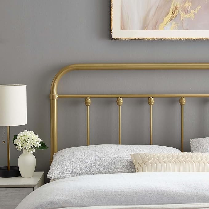 Modway MOD-6153-GLD Sage Full Metal Headboard, Gold