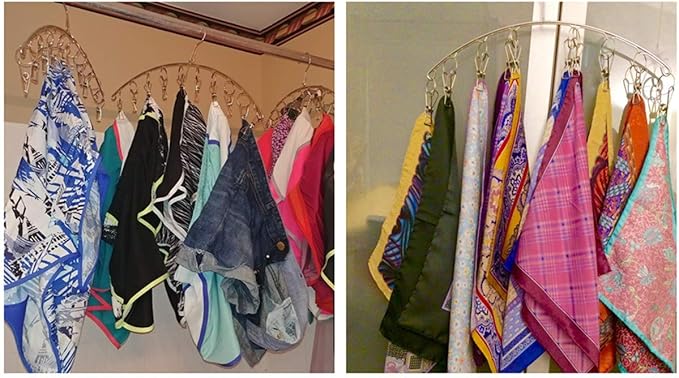 DurReus Strong Stainless Steel Laundry Drying Rack Clothes Hanger with 10 Clothespins Indoor Space Saver Hanging Clothing Organizer Mitten Sock Hangers